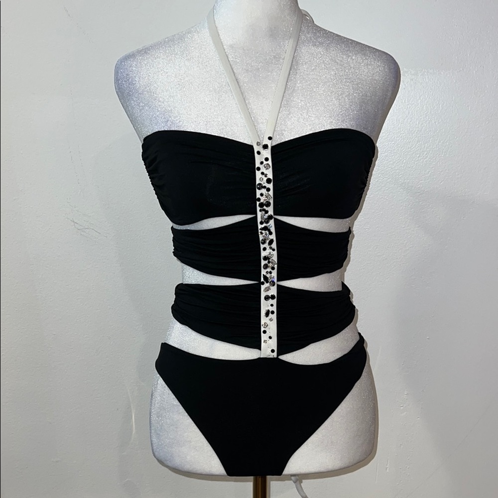 Jimmy Choo Black Bandeau Bathing suit